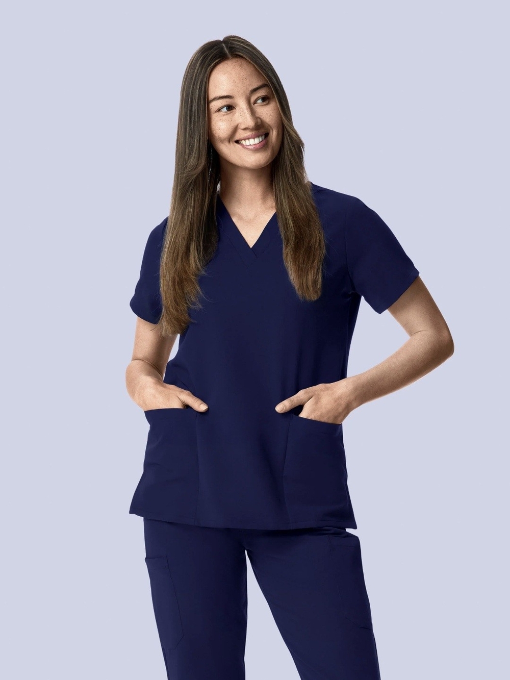 Women Mandala Scrub Set in Navy